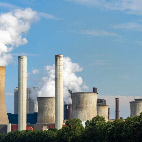 a group of smokestacks